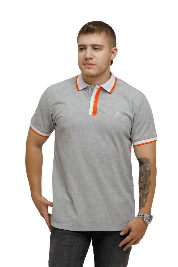 Camiseta Polo Combinada  JASPE BLANCO  073D